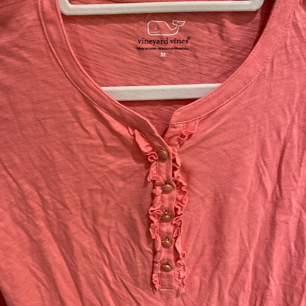 Salmon/pink Vineyard Vines size Medium long sleeve shirt. Breathable and airy.
